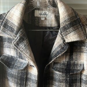 Sebby Black and Cream Checkered Jacket